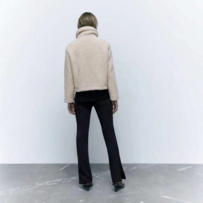 Dames Teddyjas Kort Zacht Elegante Jas