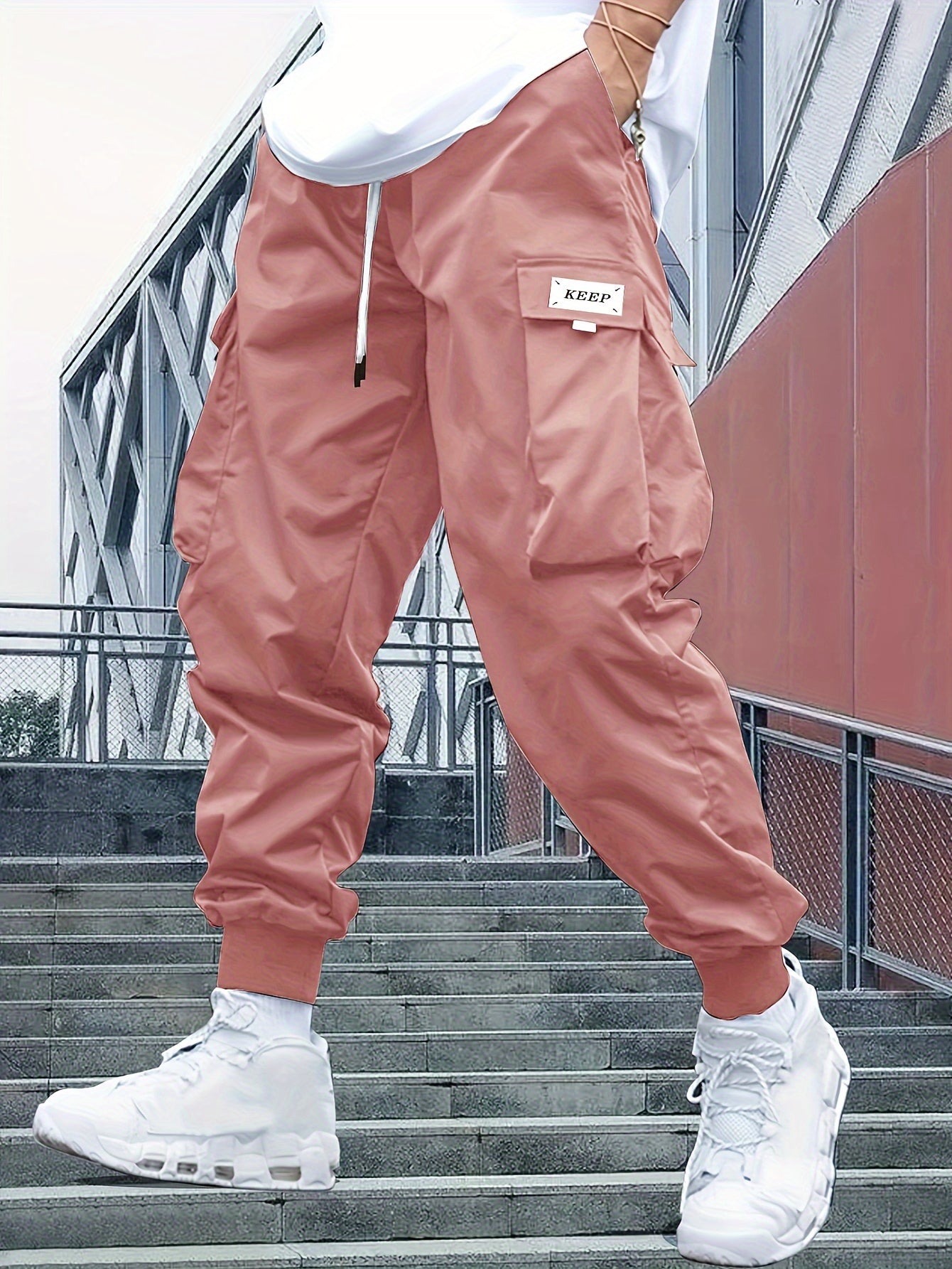 Heren Joggingbroek Cargo Met Veel Zakken en Cuffed Pijpen