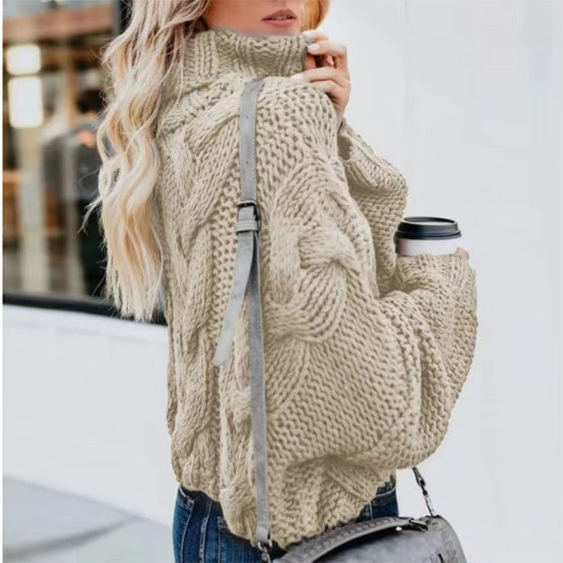 Dames Trui Oversized Kabelpatroon Lange Mouwen Warm