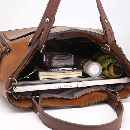Dames Schoudertas van Echt Leder Vintage Stijl