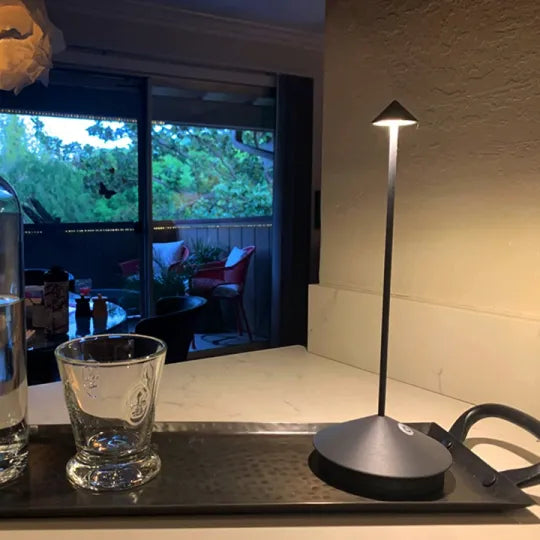 Tafellamp Draadloos Dimbaar LED Oplaadbaar USB Binnen Buiten Aluminium Wit Goud Zwart Grijs