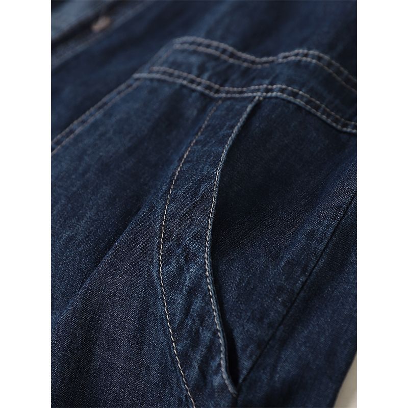 Dames Lange Denim Jas met Capuchon Casual Stoer