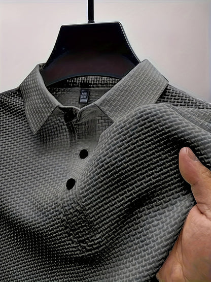Zomer Shirt Korte Mouw Sportief Jacquard Man