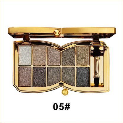 10-Kleurige Glitteroogschaduw Palet – Hoogglans Shimmer Poeder Make-up voor Glamoureuze Oogmake-up – Intense Pigmentatie