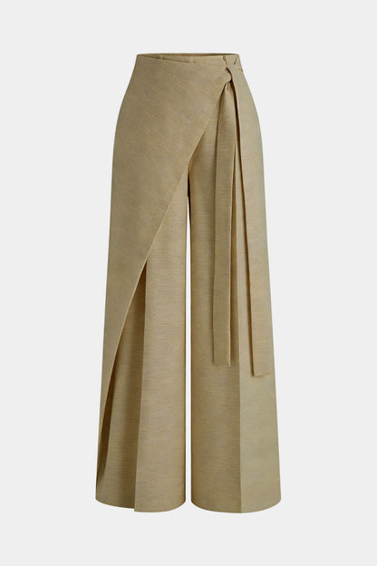Dames Pantalon Asymmetrisch Met Strik Detail Stijlvol