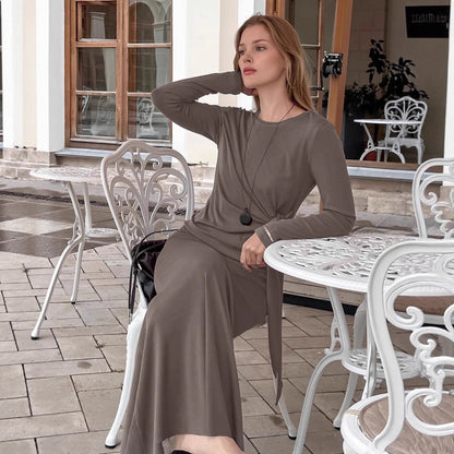 Dames Retro Set Top en Rok Lange Jurk Stijl Tweedelig