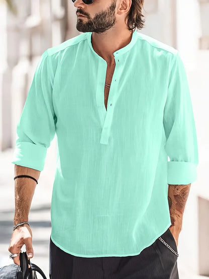 Linnen Overhemd Heren Comfortabel Casual Zomer - StudioMarella