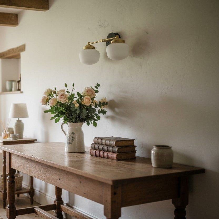 Globe Wandlamp Klassieke Badkamer Schoolhouse Verlichting Mat Opaal Glas voor Spiegel en Wastafel