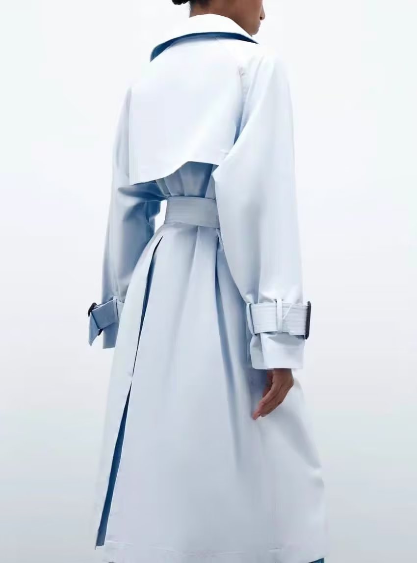 Dames Trenchcoat Lange Voorjaarsjas met Ceintuur Trendy Look