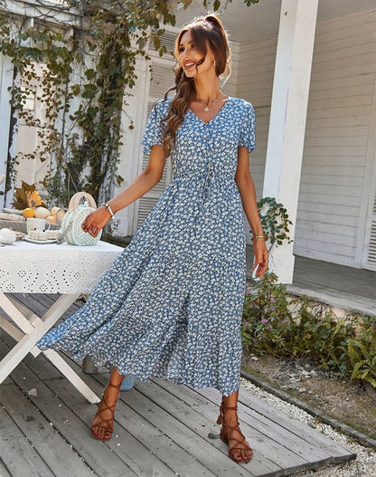 Retro Bloem Jurk voor Vrouw Klassieke Stijl