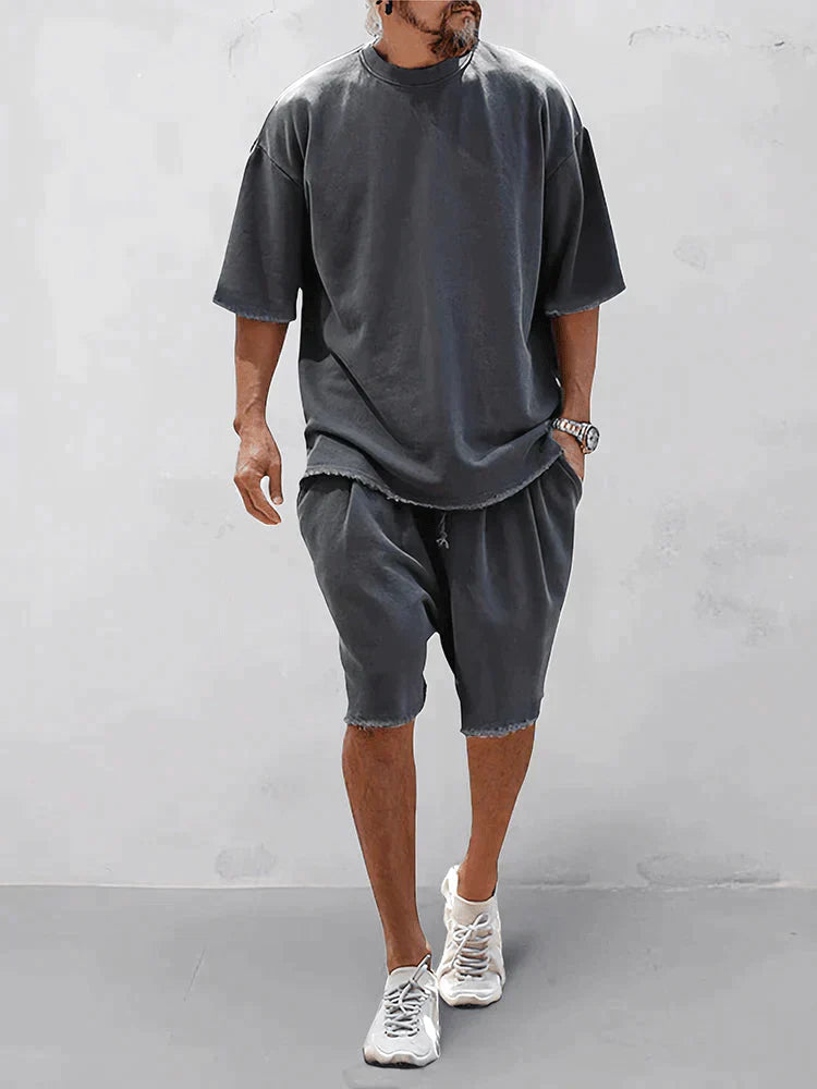 Heren Zomer Set Oversized T-shirt en Shorts Comfortabel