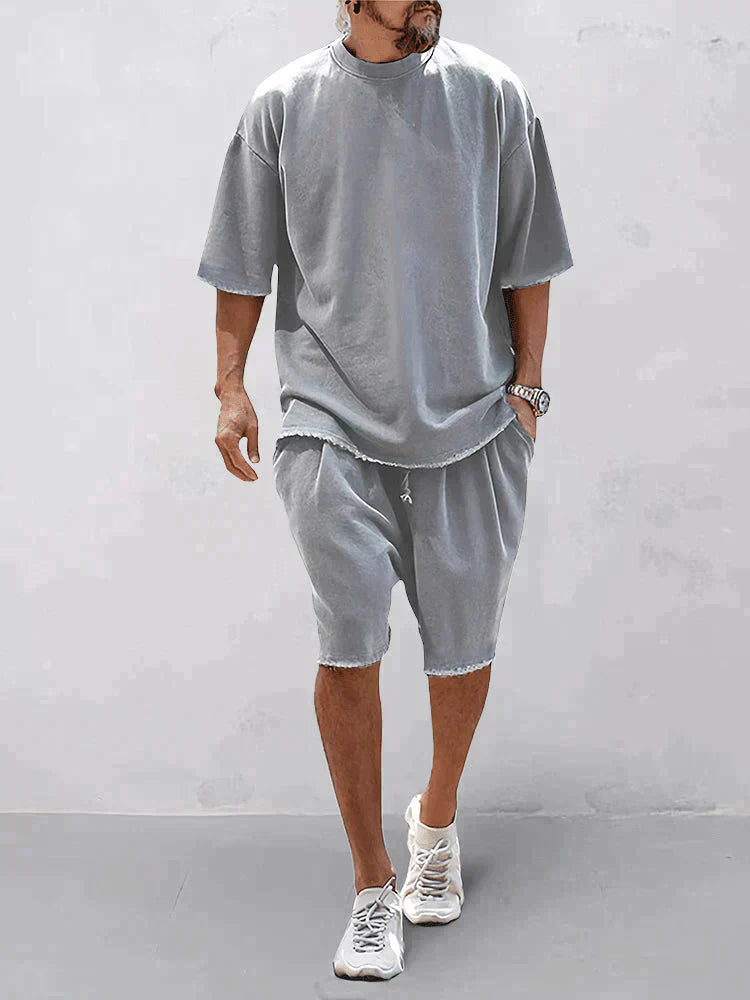 Heren Zomer Set Oversized T-shirt en Shorts Comfortabel