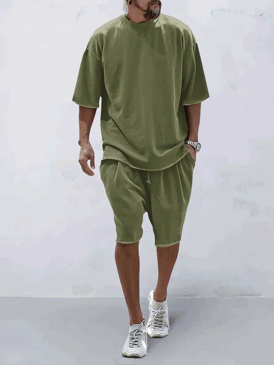 Heren Zomer Set Oversized T-shirt en Shorts Comfortabel