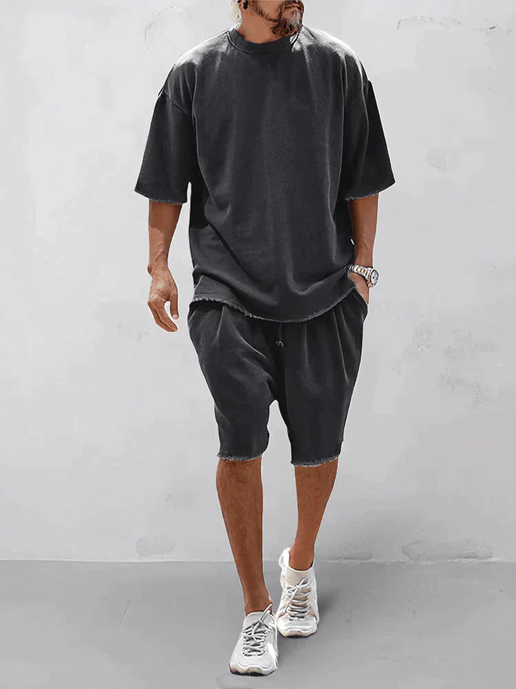 Heren Zomer Set Oversized T-shirt en Shorts Comfortabel