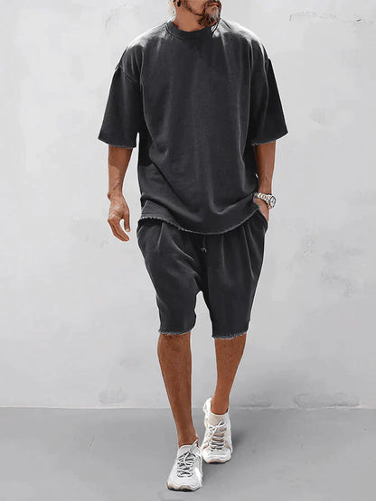 Heren Zomer Set Oversized T-shirt en Shorts Comfortabel