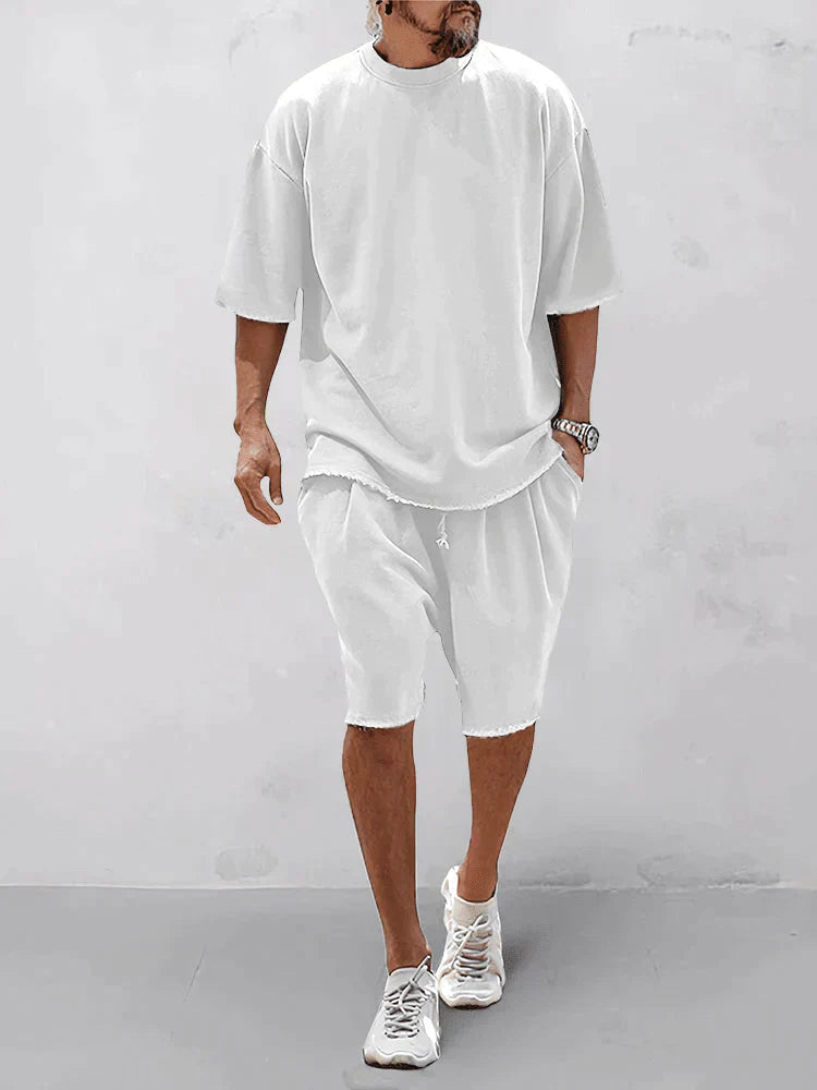 Heren Zomer Set Oversized T-shirt en Shorts Comfortabel
