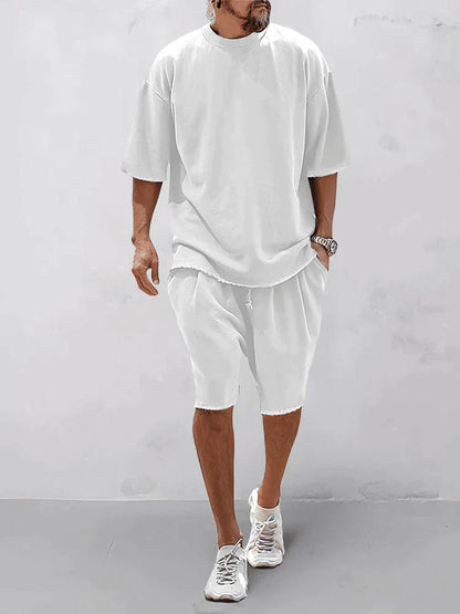 Heren Zomer Set Oversized T-shirt en Shorts Comfortabel