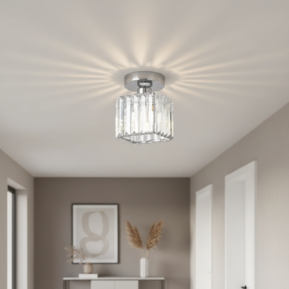Plafondlamp Kristal Zwart Zilver Goud E27 Opbouw Modern Hal Woonkamer