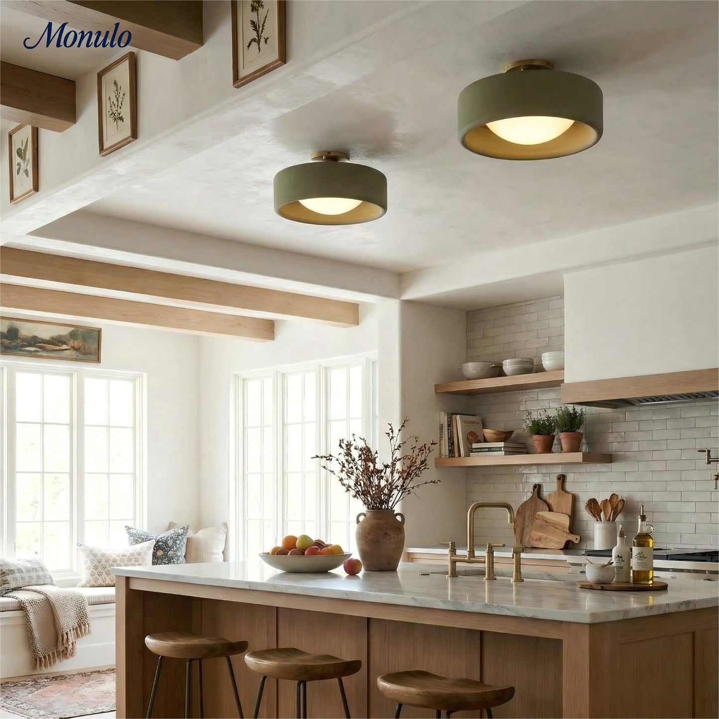 Porselein Plafondlamp Rond Modern – Zachte Sfeerverlichting voor Gang Kantoor Keuken