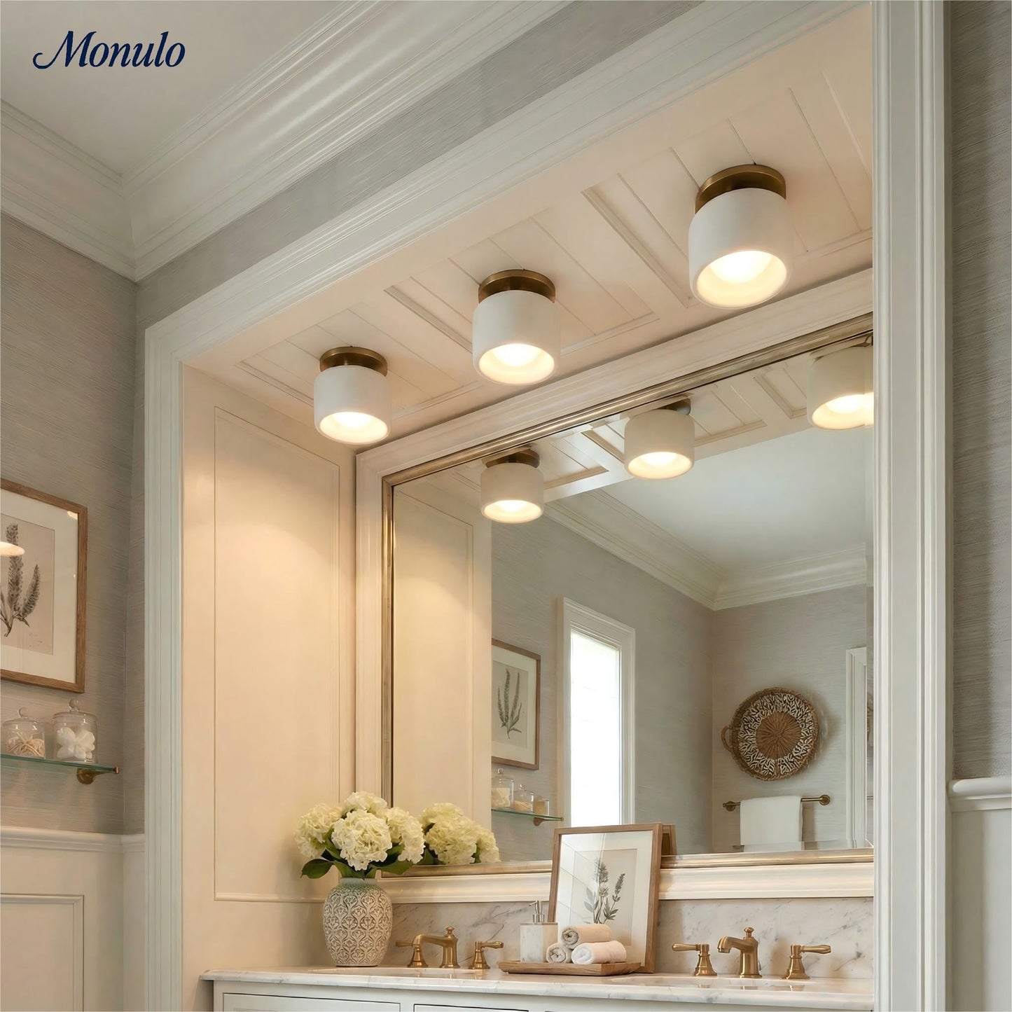 Porseleinen Plafondlamp met Strakke Montage – Moderne Lage Profiellamp Keramiek Opbouwverlichting