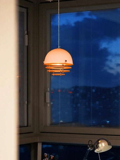 Stijlvolle Hanglamp Bauhaus Design Oranje-Wit Sfeerverlichting voor Moderne Interieurs