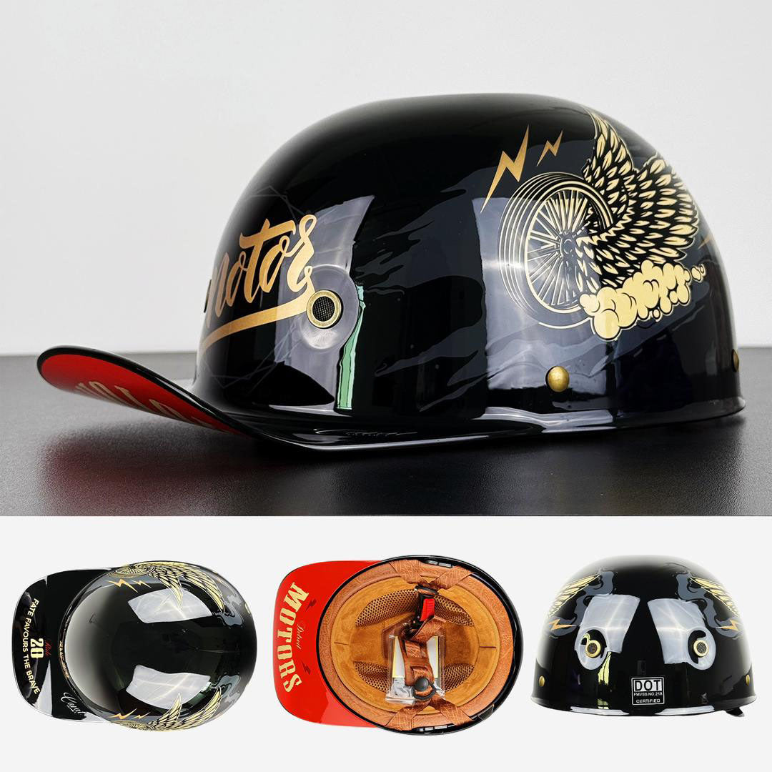 Motorhelm Halfopen Baseball Stijl DOT ECE Gecertificeerd Dagelijks Rijden Veiligheid Comfort Bescherming