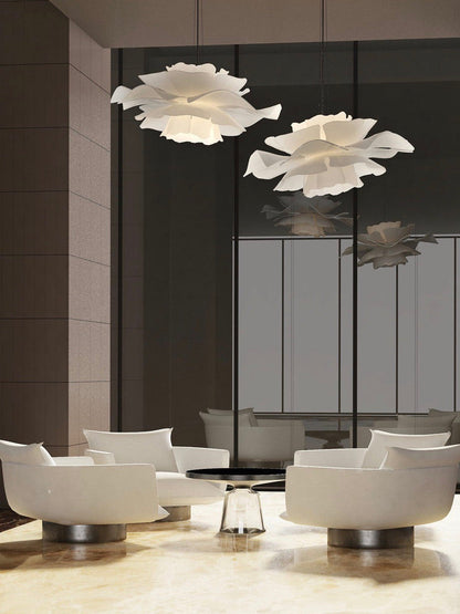 Handgemaakte Acryl Hanglamp Lotus Bloem Wit Scandinavisch Design