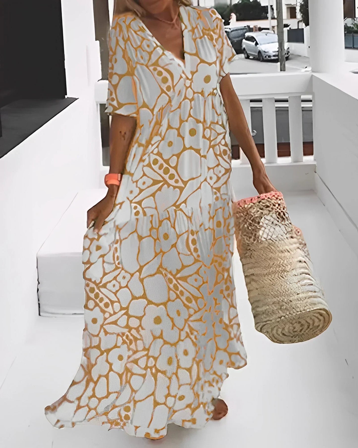 Vrouwelijke Jersey V-Hals Leuke Print Top - StudioMarella