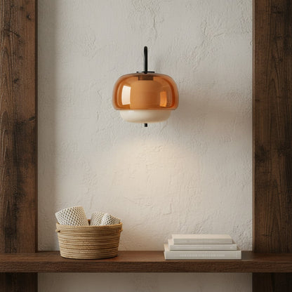 Gekleurde Glazen Wandlamp met Ronde Kap – Groen, Roze, Oranje – Moderne LED Verlichting