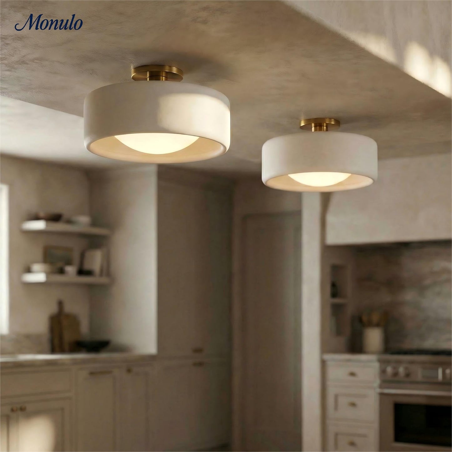 Porseleinen Plafondlamp met Strakke Montage – Moderne Lage Profiellamp Keramiek Opbouwverlichting