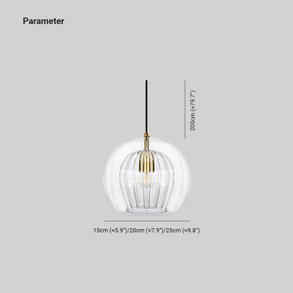 Hanglamp Glas Rond Transparant Amber G4 LED Modern 1-Lichts
