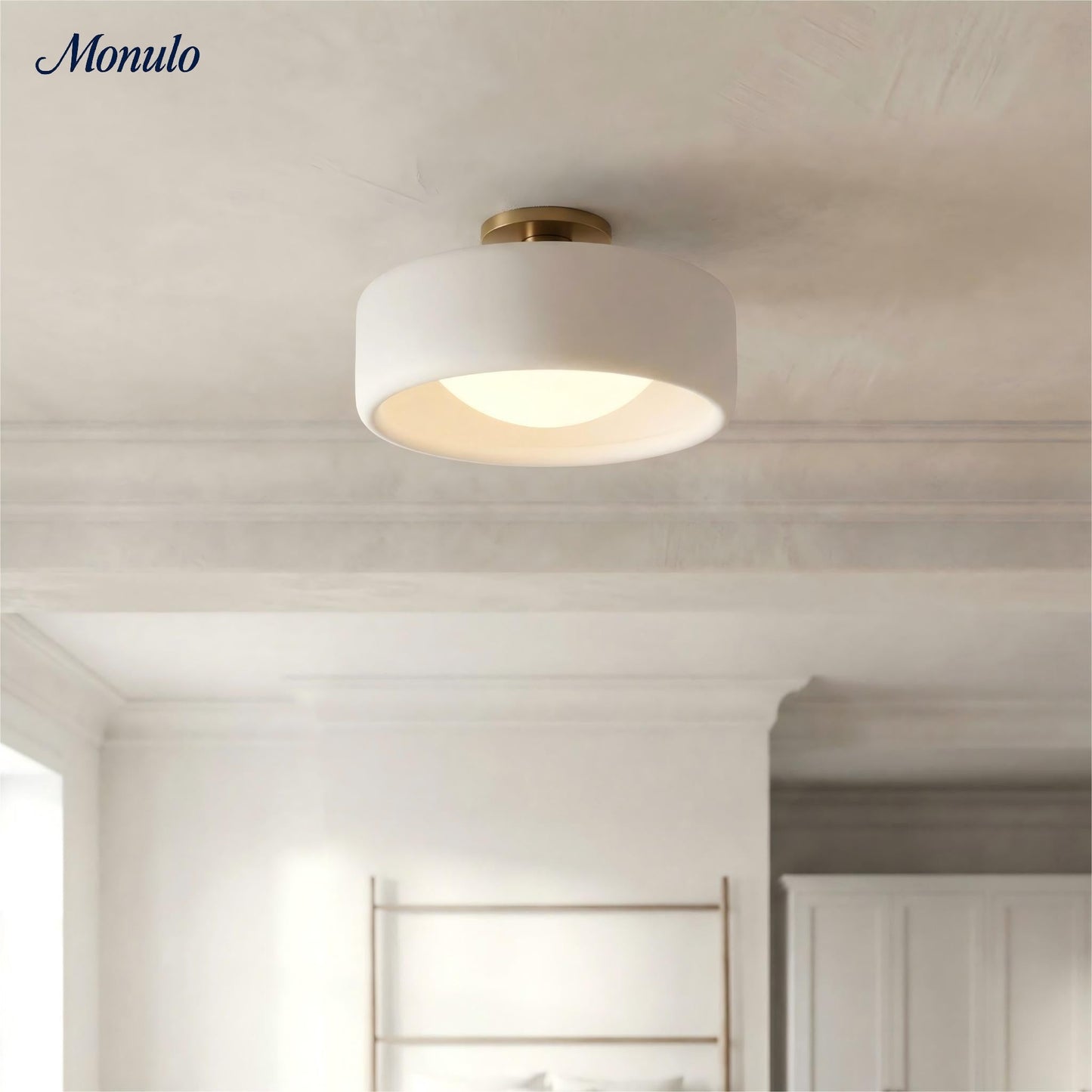 Porseleinen Plafondlamp met Strakke Montage – Moderne Lage Profiellamp Keramiek Opbouwverlichting