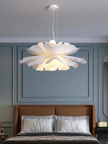 Handgemaakte Acryl Hanglamp Lotus Bloem Wit Scandinavisch Design