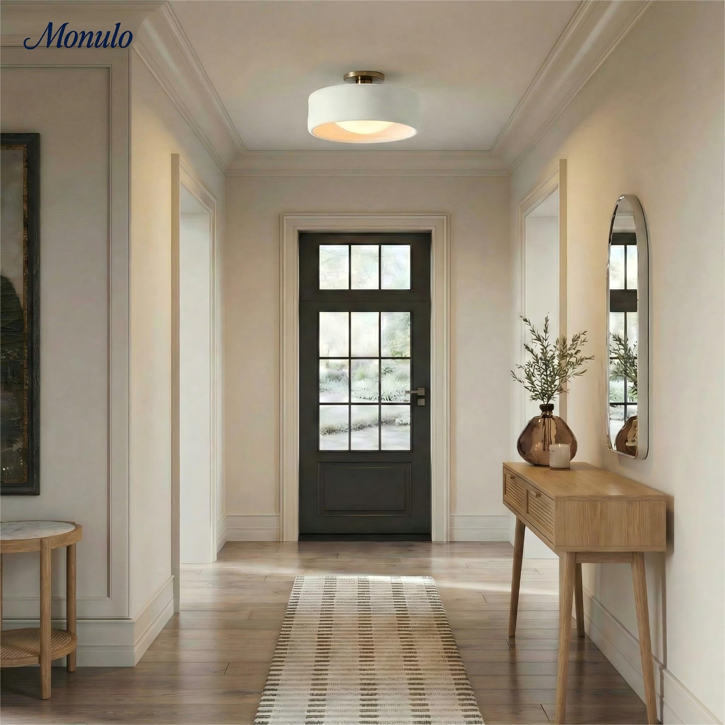 Porseleinen Plafondlamp met Strakke Montage – Moderne Lage Profiellamp Keramiek Opbouwverlichting