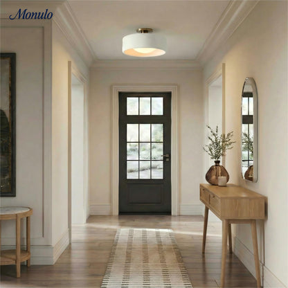 Porseleinen Plafondlamp met Strakke Montage – Moderne Lage Profiellamp Keramiek Opbouwverlichting
