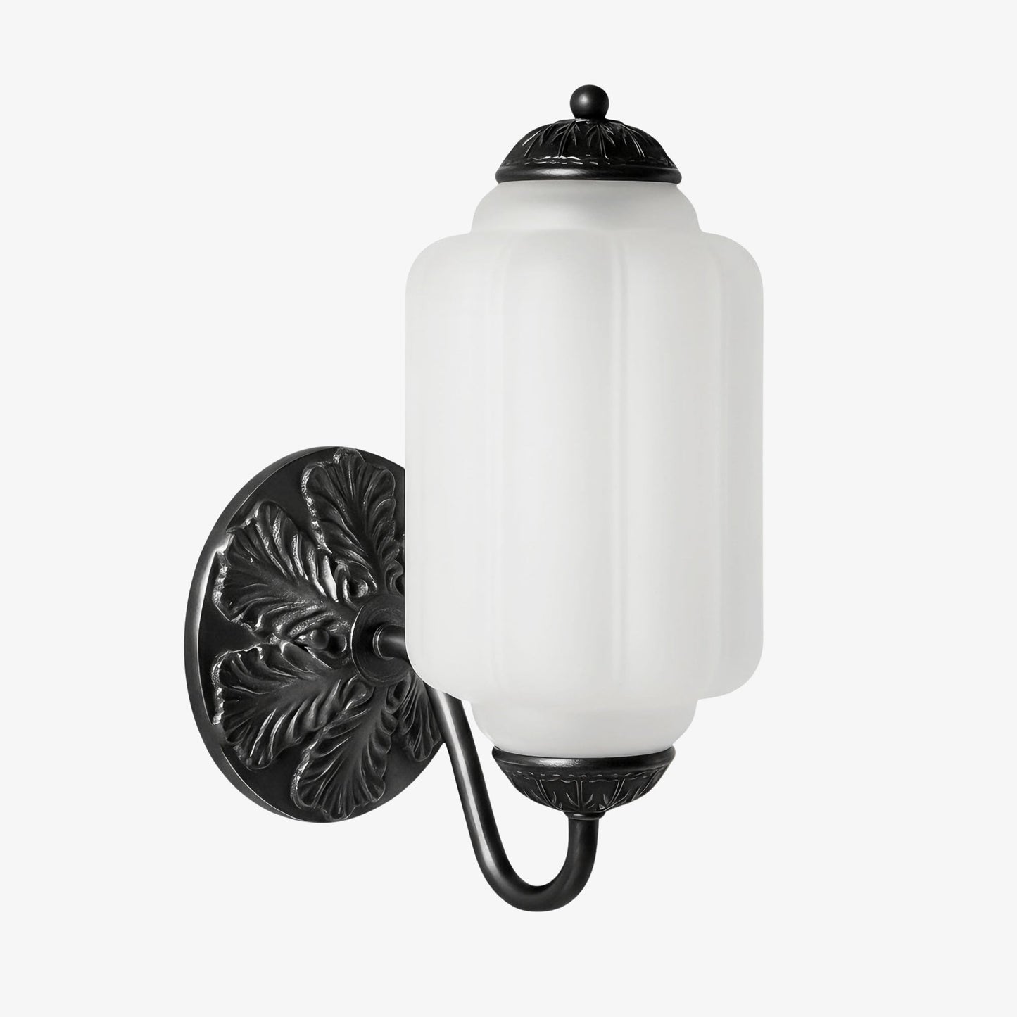 Eloise Vintage Scalloped Milk Glass Wall Sconce - Modern Accent Lighting for Bathroom and Bedroom