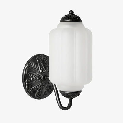 Eloise Vintage Scalloped Milk Glass Wall Sconce - Modern Accent Lighting for Bathroom and Bedroom