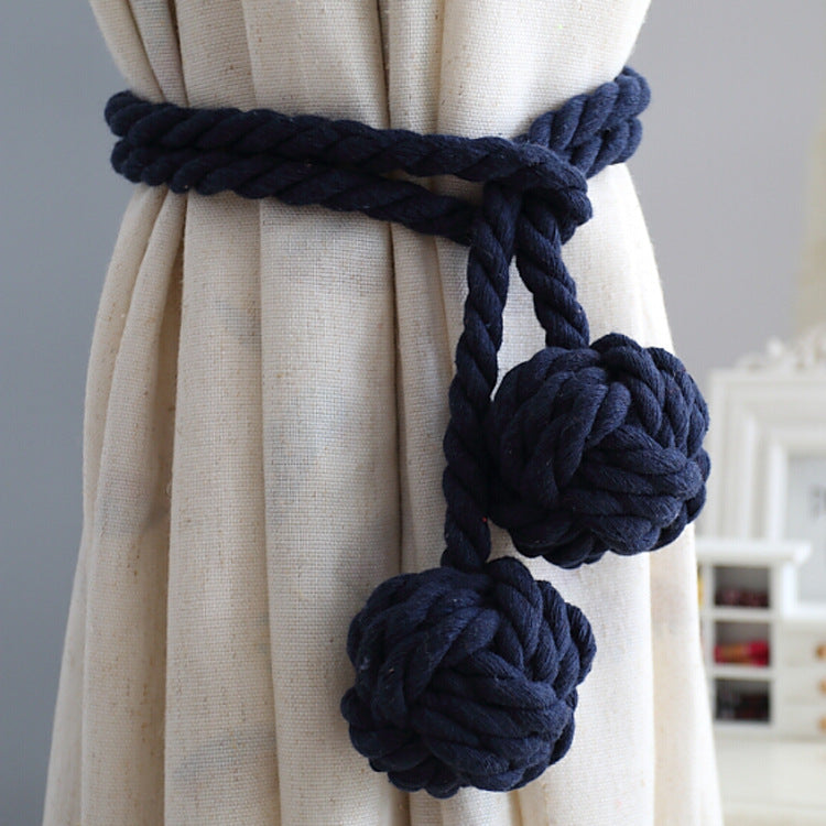 Macramé Gordijnhouders met Houten Stok – Handgeweven Katoenen Tie Backs voor Natuurlijke Boho Stijl