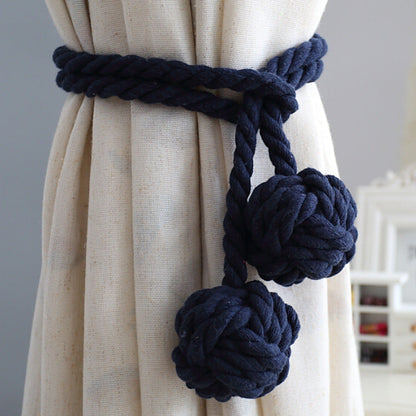 Macramé Gordijnhouders met Houten Stok – Handgeweven Katoenen Tie Backs voor Natuurlijke Boho Stijl