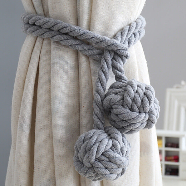 Macramé Gordijnhouders met Houten Stok – Handgeweven Katoenen Tie Backs voor Natuurlijke Boho Stijl