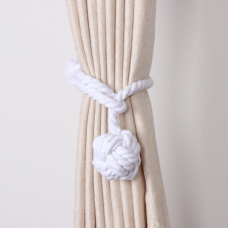 Macramé Gordijnhouders met Houten Stok – Handgeweven Katoenen Tie Backs voor Natuurlijke Boho Stijl