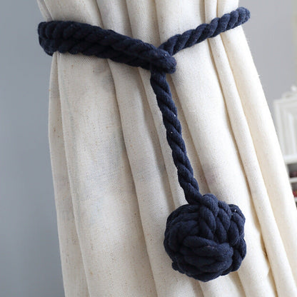 Macramé Gordijnhouders met Houten Stok – Handgeweven Katoenen Tie Backs voor Natuurlijke Boho Stijl