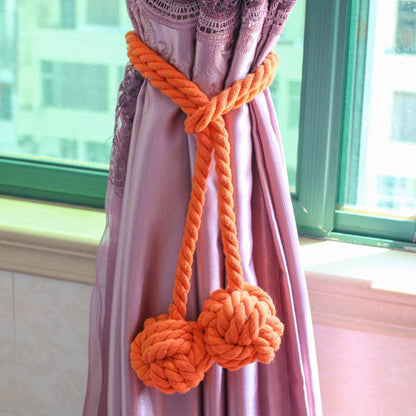 Macramé Gordijnhouders met Houten Stok – Handgeweven Katoenen Tie Backs voor Natuurlijke Boho Stijl