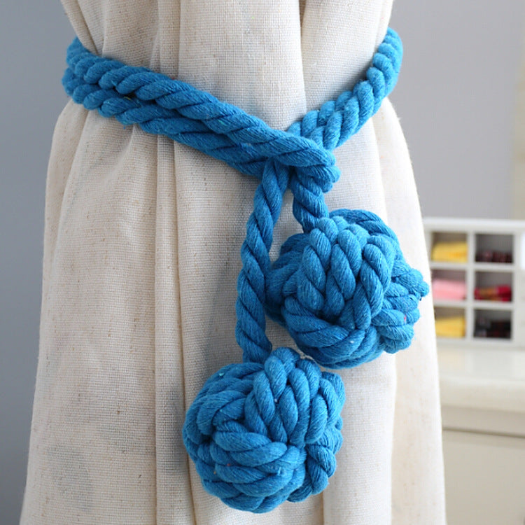 Macramé Gordijnhouders met Houten Stok – Handgeweven Katoenen Tie Backs voor Natuurlijke Boho Stijl