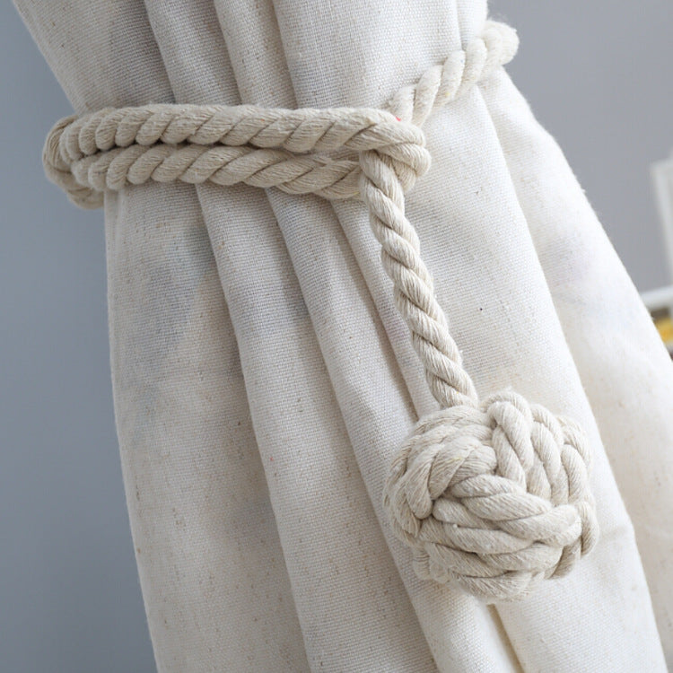 Macramé Gordijnhouders met Houten Stok – Handgeweven Katoenen Tie Backs voor Natuurlijke Boho Stijl