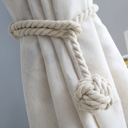 Macramé Gordijnhouders met Houten Stok – Handgeweven Katoenen Tie Backs voor Natuurlijke Boho Stijl