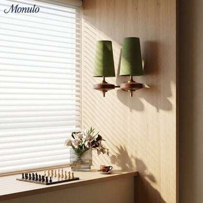 Retro Wandlamp met Stoffen Kap – Vintage Verlichting voor Slaapkamer