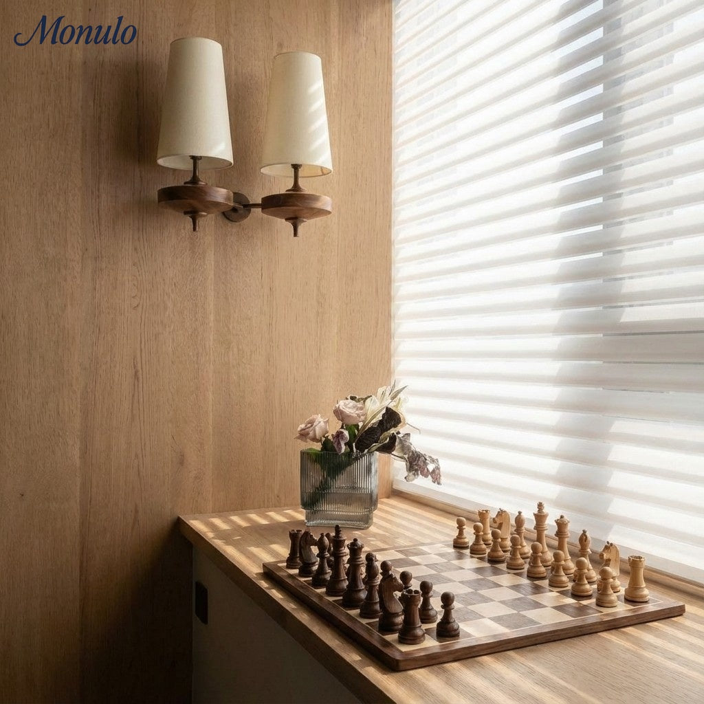 Retro Wandlamp met Stoffen Kap – Vintage Verlichting voor Slaapkamer