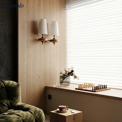 Retro Wandlamp met Stoffen Kap – Vintage Verlichting voor Slaapkamer