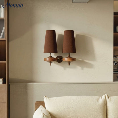 Retro Wandlamp met Stoffen Kap – Vintage Verlichting voor Slaapkamer